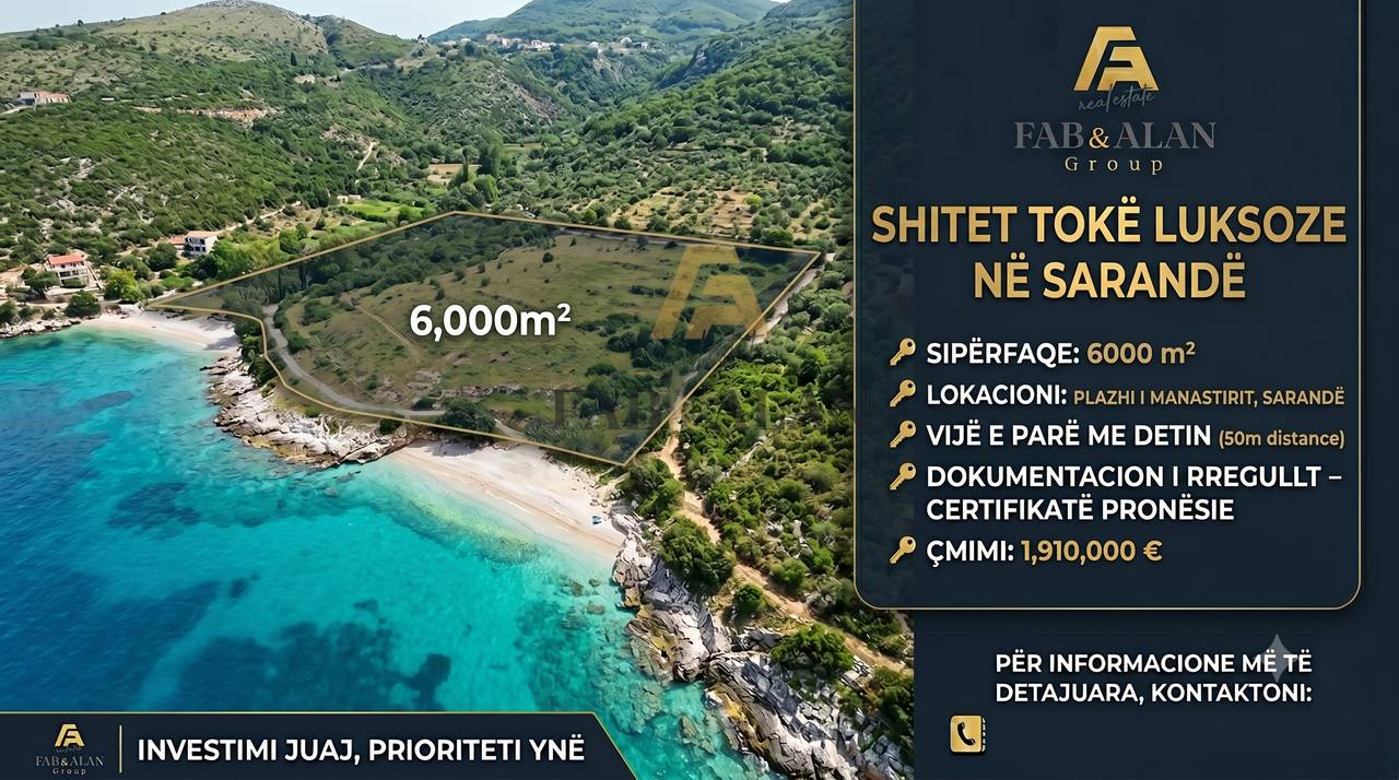 Tokë Për Shitje në Ksamil, Sarandë - 1.910.000€ | 6000 m²