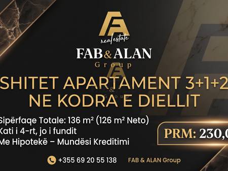 Appartamento 3+1 in Vendita a Kodra e Diellit, Tirana - 230000€ | 136 m²