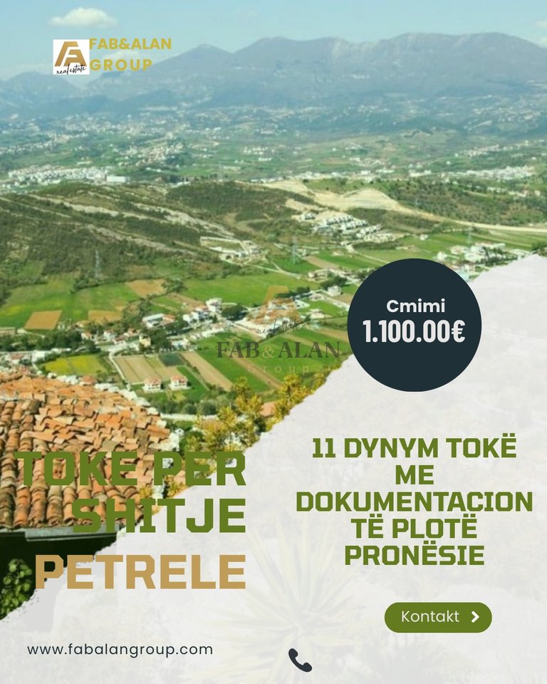 Tokë për Shitje në Petrelë, Tiranë - €1,100,000 | 11000 m²