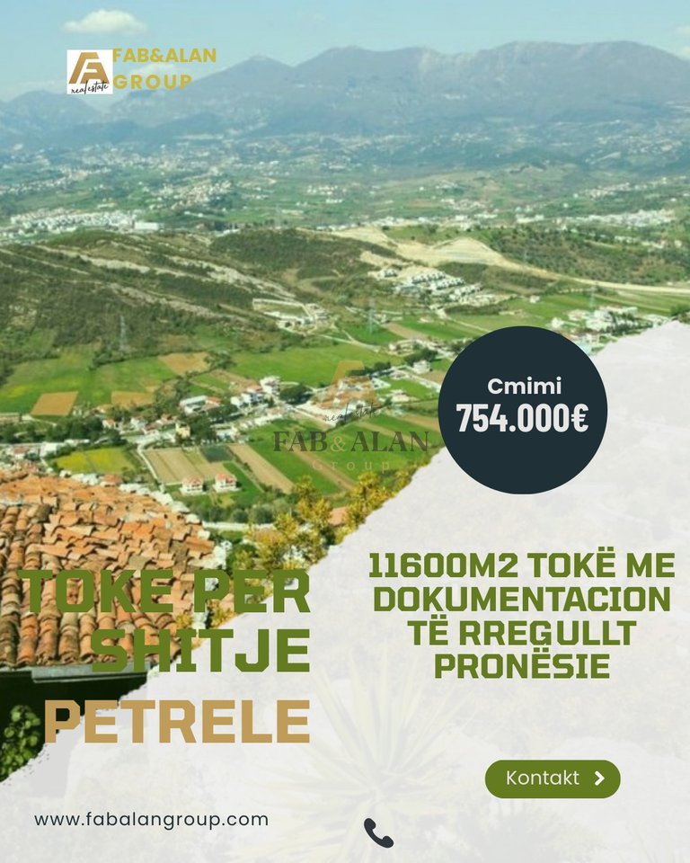 Terreno in vendita a Petrelë, Tirana - €754.000 | 11600 m²