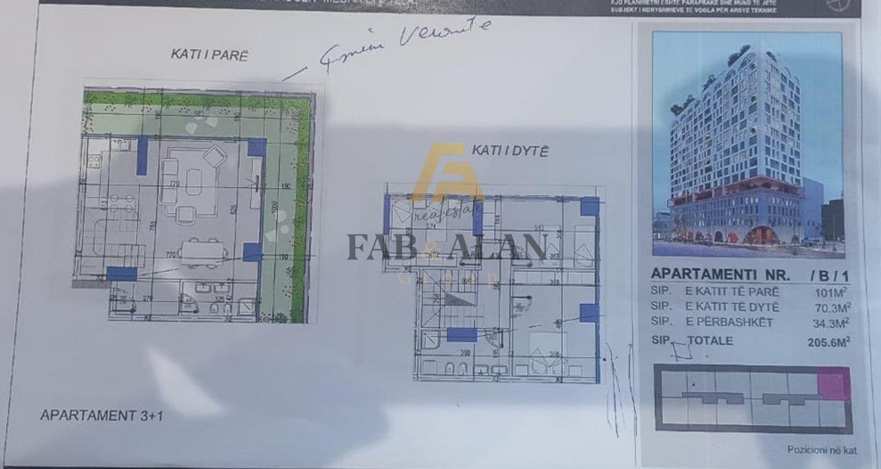 Duplex 3+2 in vendita a Paris Commune, Tirana - €472.880 | 205,6 m²