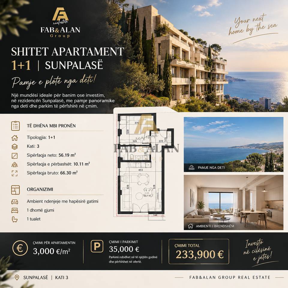 🏡 APARTMENT 1+1 FOR SALE | SUNPALASË