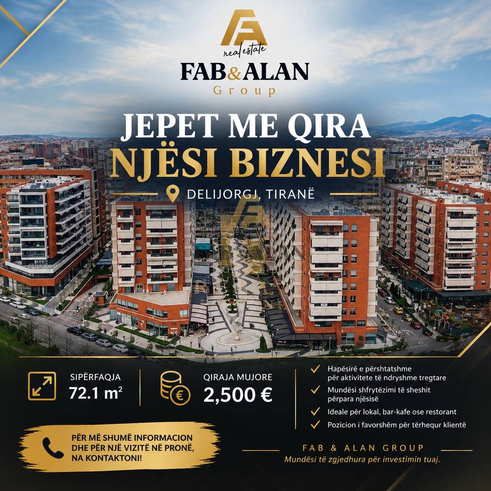 Negozio in Affitto nel Complesso Delijorgji, Tirana - 2500€ | 73.1 m²