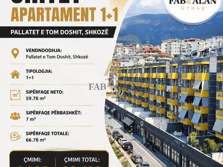 Apartament 1+1 Për Shitje në Shkozë, Tiranë - 80.136€ | 67 m²