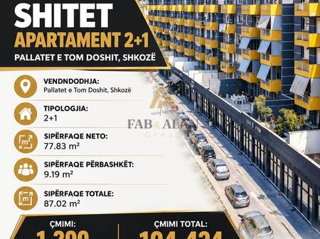 Apartament 2+1 Për Shitje në Tiranë - 104,424€ | 87 m²