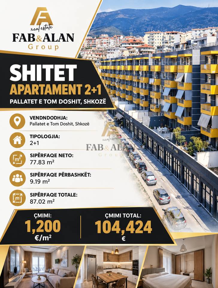 Apartament 2+1 Për Shitje në Tiranë - 104,424€ | 87 m²