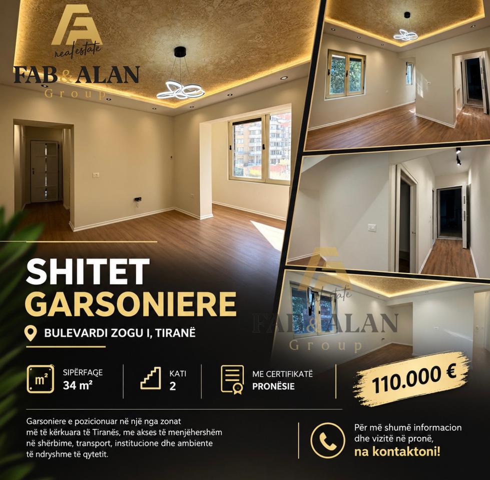 🏡 SHITET GARSONIERE – BULEVARDI ZOGU I, TIRANË