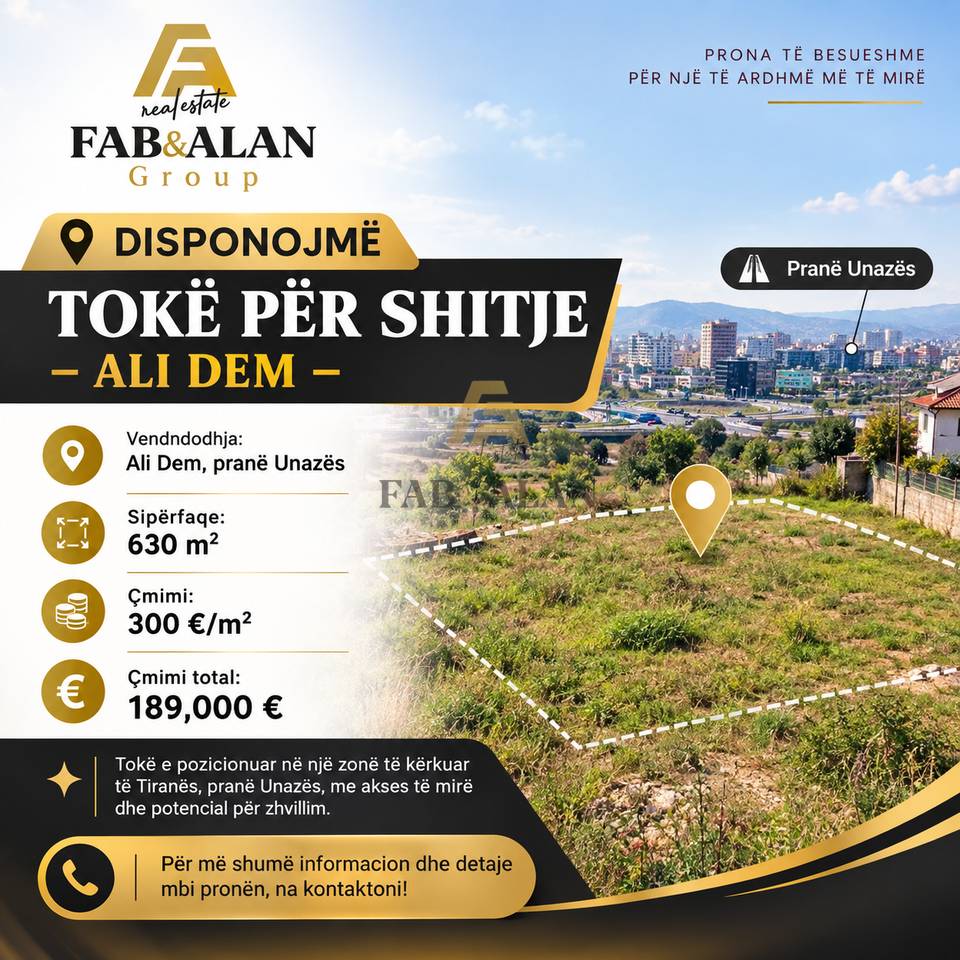 📍 DISPONOJMË TOKË PËR SHITJE – ALI DEM