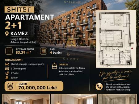 🏡 SHITET APARTAMENT 2+1 – KAMËZ