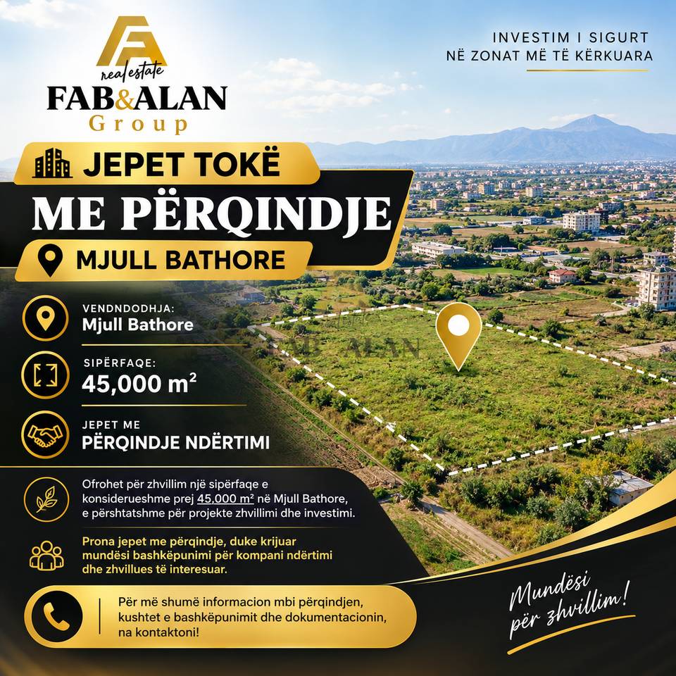 🌳 JEPET TOKË ME PËRQINDJE – MJULL BATHORE
