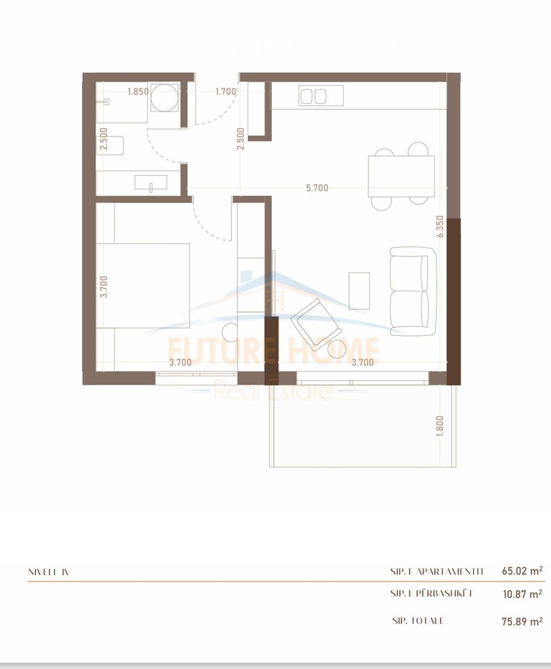 Shitet, Apartament 1+1 .Golem,Durres.