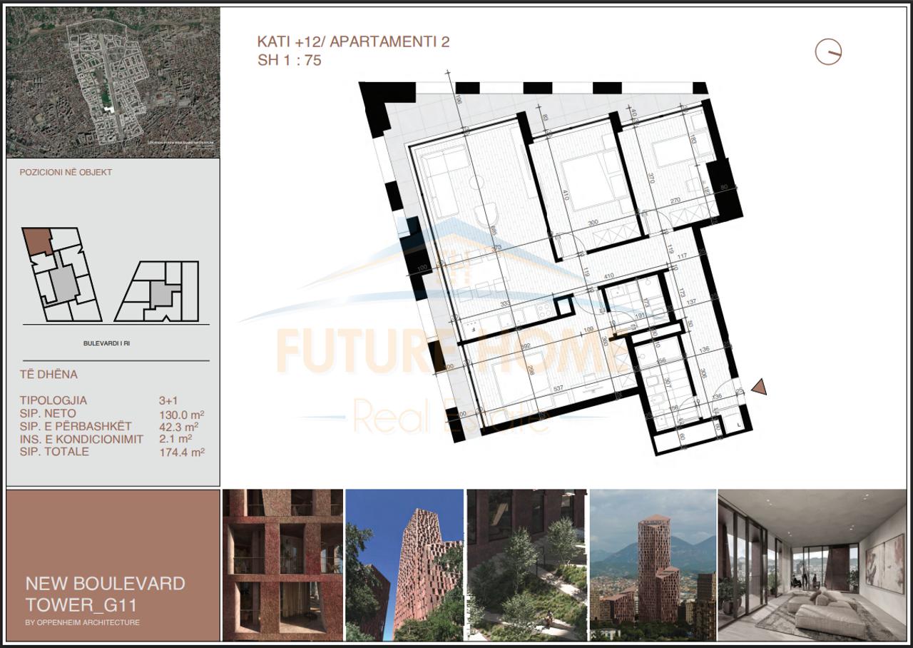 For sale, 3+1 Apartment, New Boulevard, Tirana.