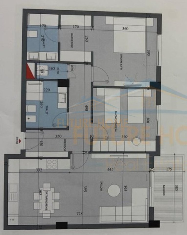 For sale, Apartment 2+1+2, Paskuqan "Diellon Paskuqan", Tirana.