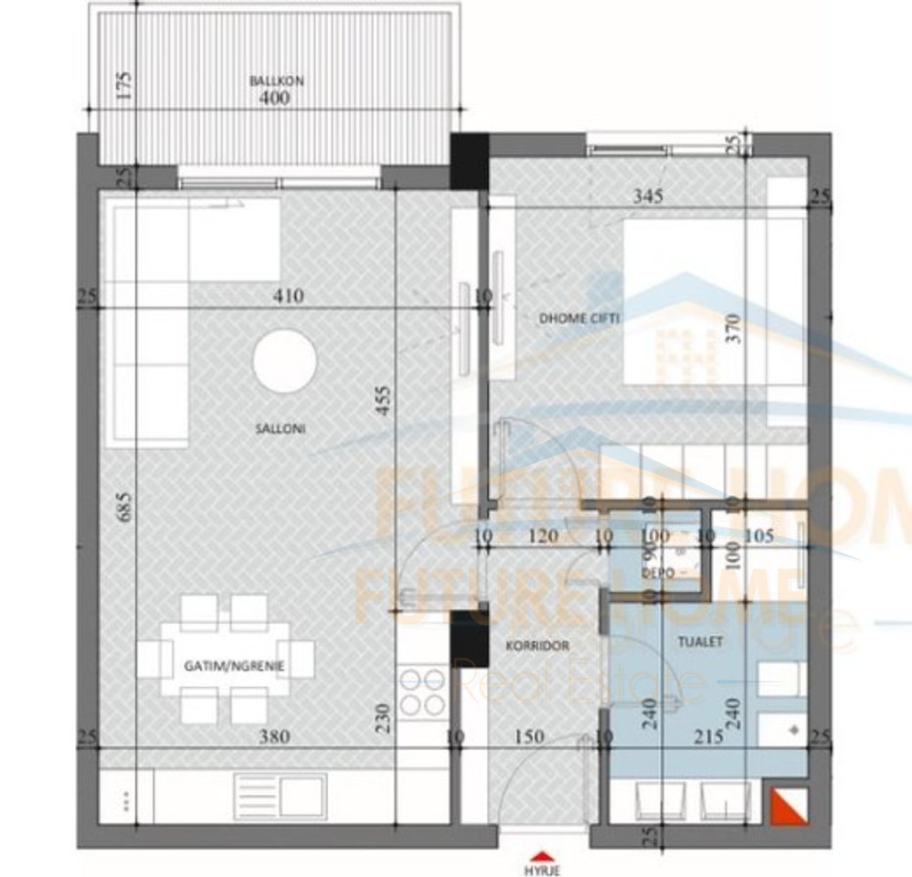 For sale, 1+1 Apartment, Paskuqan "Diellon Residence", Tirana.
