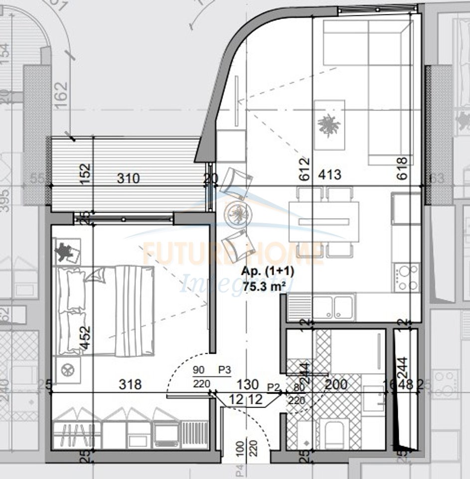 Shitet, Apartament 1+1, Bazaar Gate, Tiranë.