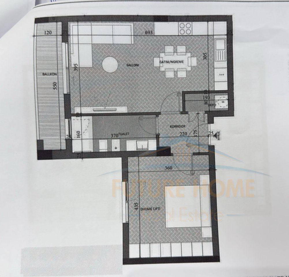 Shitet Apartament 1+1, Kompleksi “Diellon”, Paskuqan, Tirane