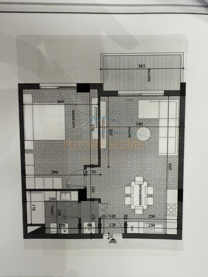 Shitet Apartament 1+1, Kompleksi “Diellon”, Paskuqan, Tirane