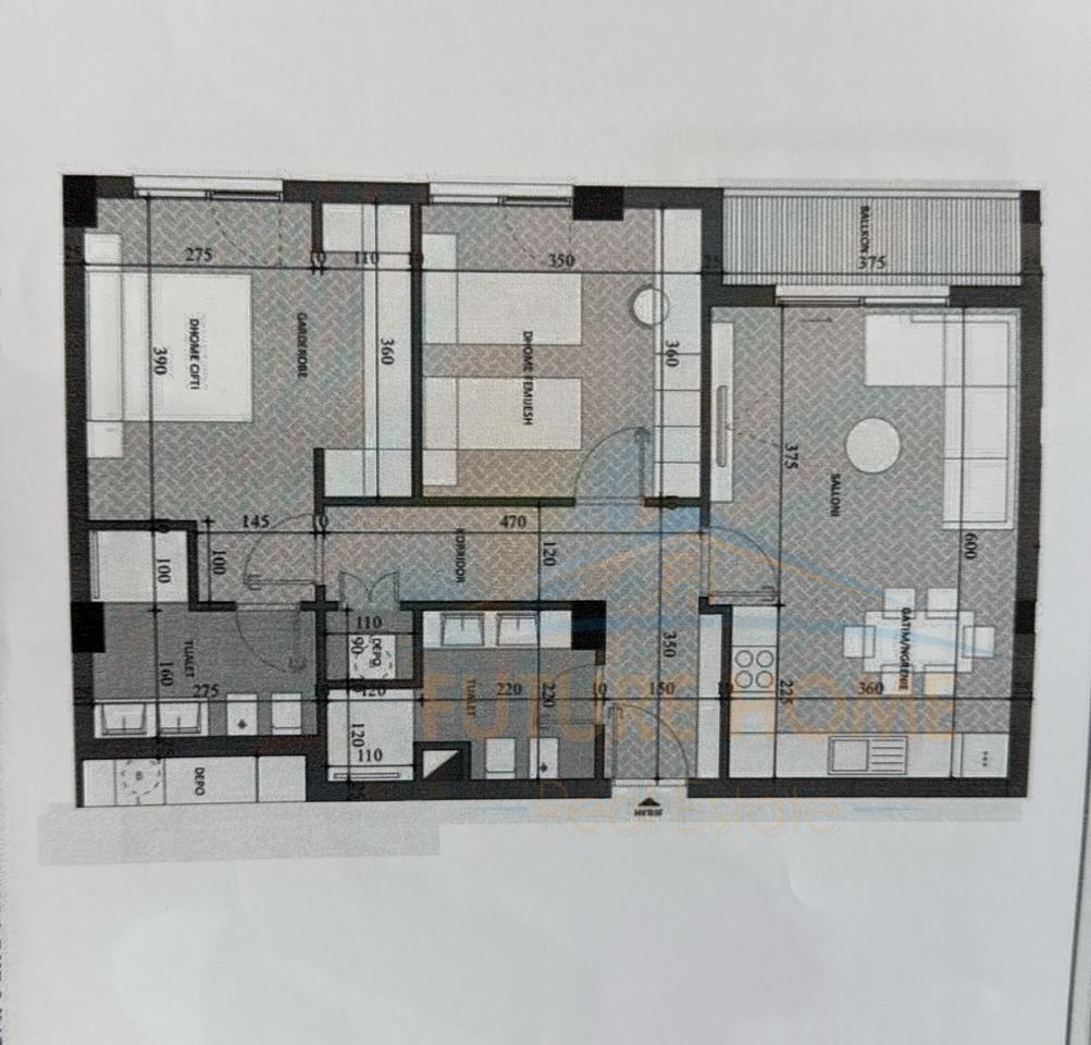 Shitet Apartament 2+1+2+ Depo, Kompleksi “Diellon”, Paskuqan, Tirane