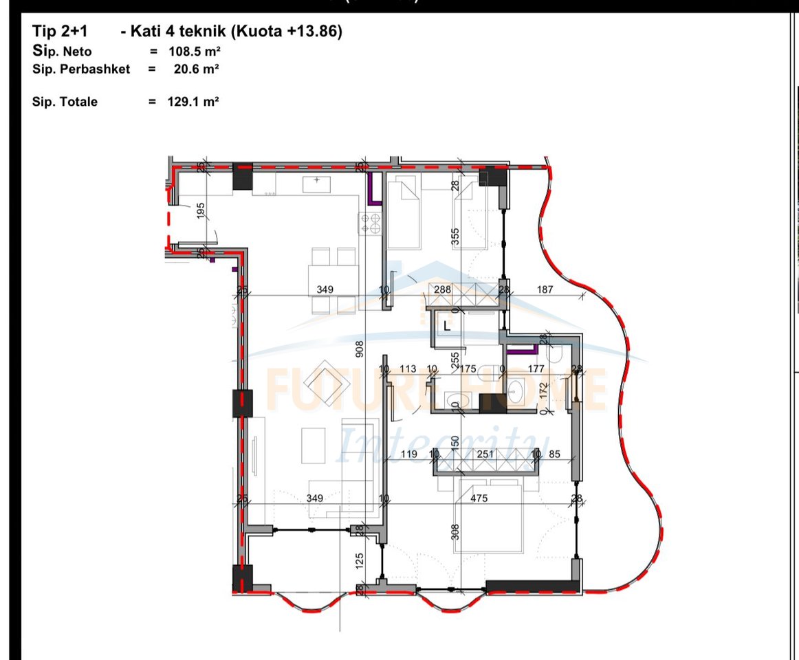 For sale, 1+1 Apartment Aluna Complex, Tirana.