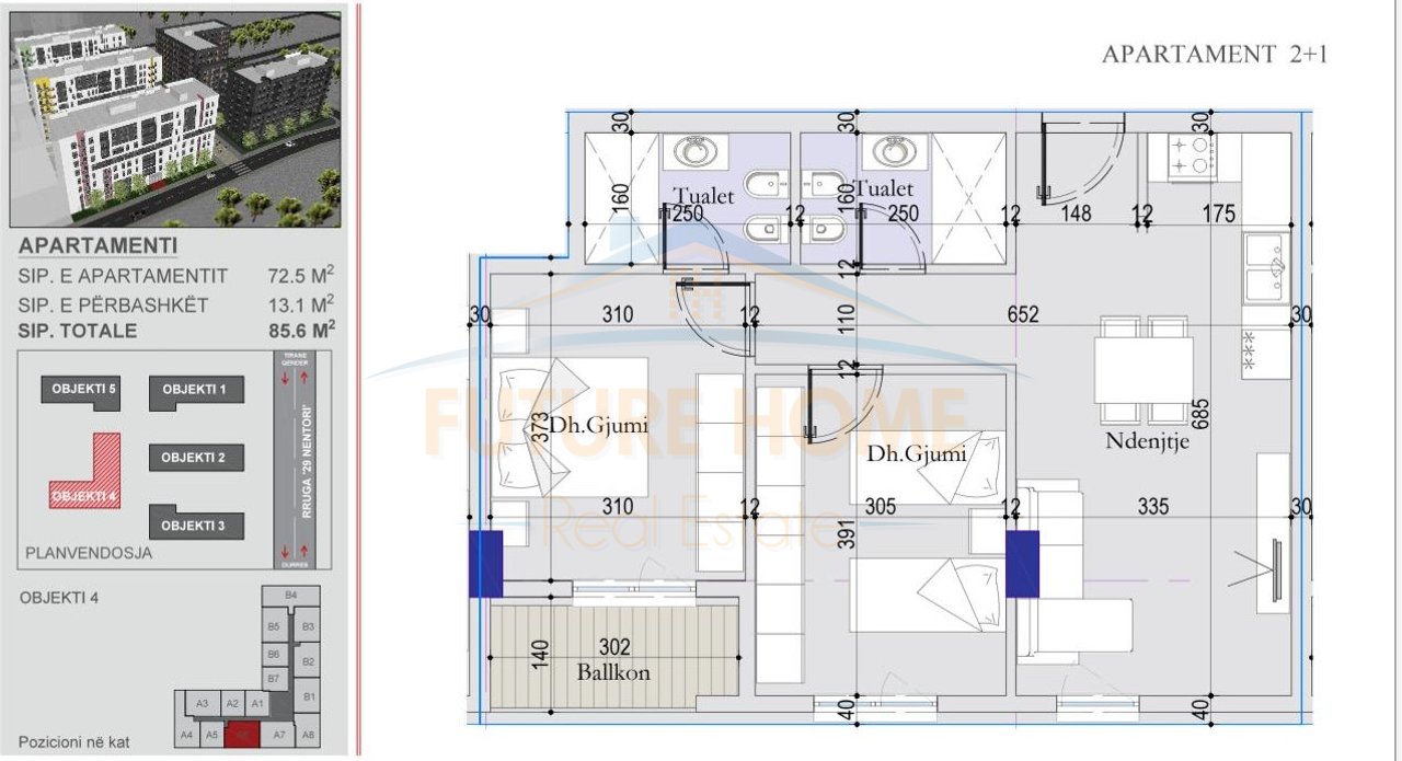 Shitet, Apartament 2+1+2, Tirana Entry 2, Tiranë.