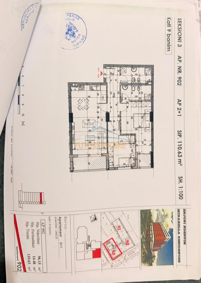 Shitet, Apartament 2+1+2, Kompleksi Mirabella, Tiranë.