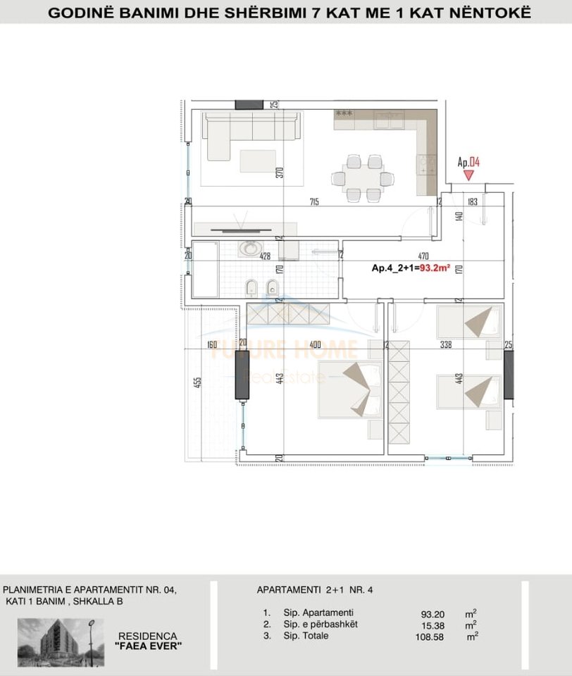 Shitje, Apartament 2+1, Rezidenca FAEA, Paskuqan, Tiranë