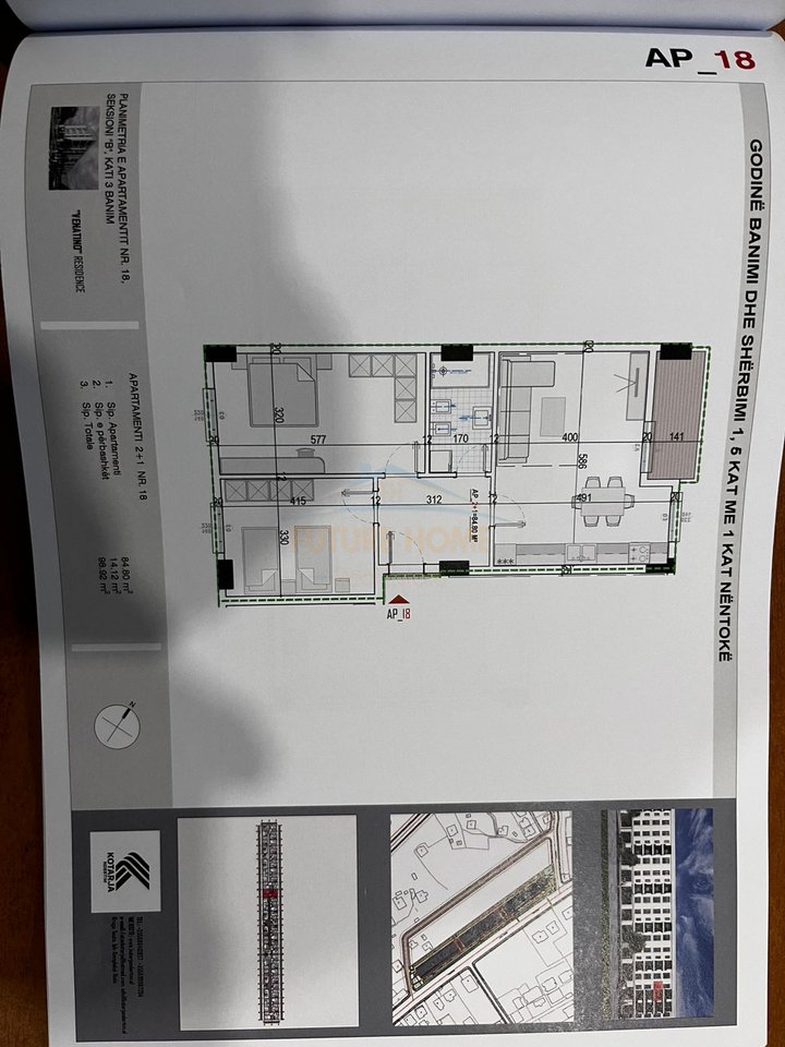 For sale, 2+1 Apartment, Venatino 2 Complex, Kamëz, Tirana.