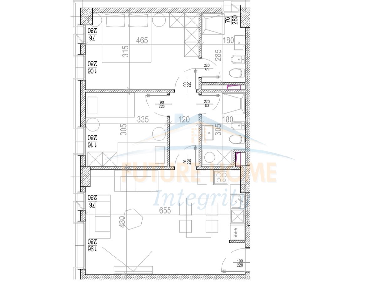 Shitet Apartament 2+1+2, Riverside Residence, Tiranë.