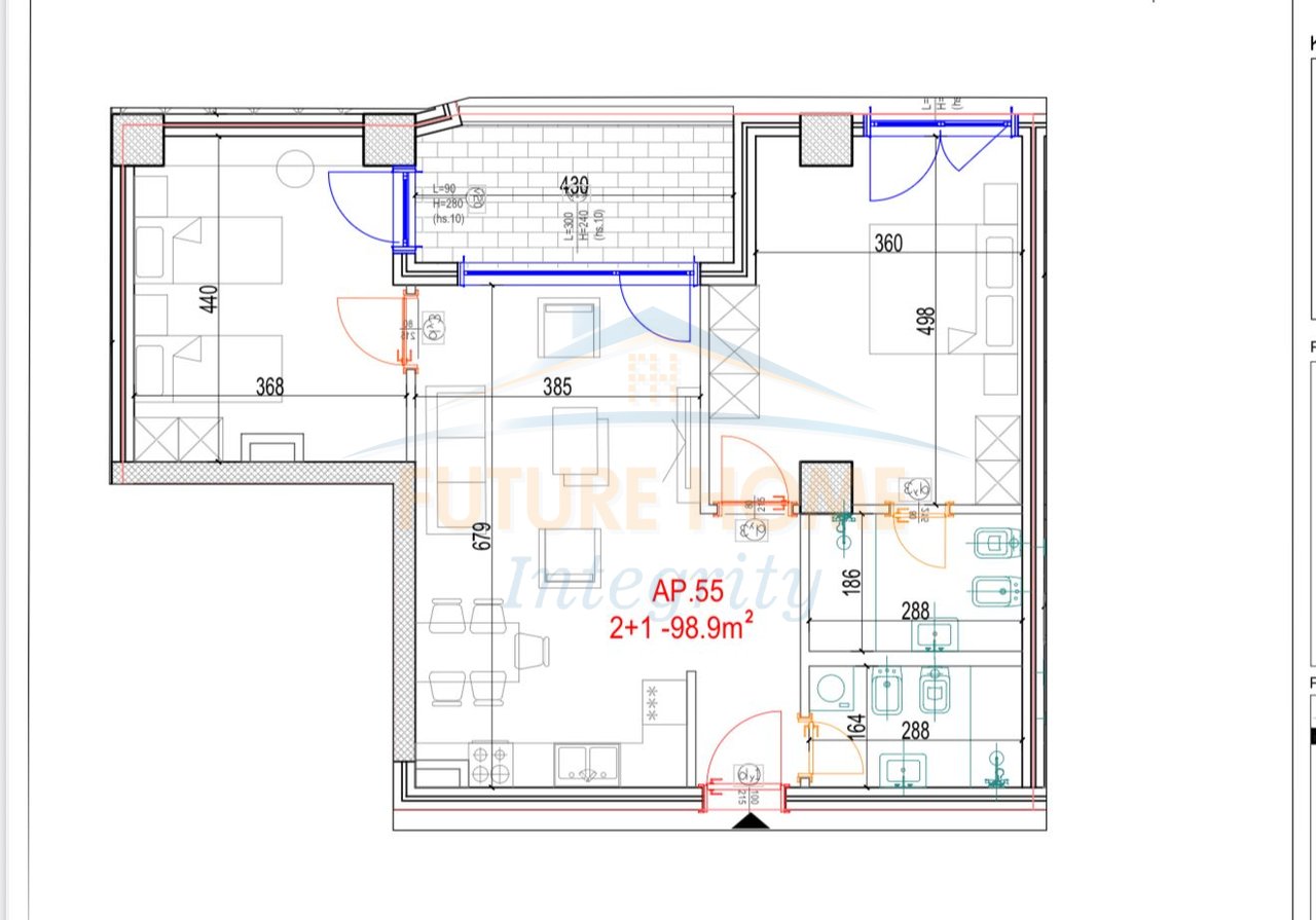 In vendita, Appartamento 2+1+2+Posto auto, Mara Residence, Tirana.