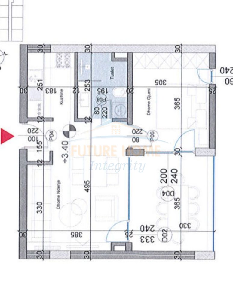 For sale, Apartment 2+1+2+Parking space, Mara Residence, Tirana.
