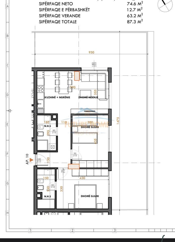 For sale, 2+1+2 Apartment, Dritan Hoxha Street, Tirana.