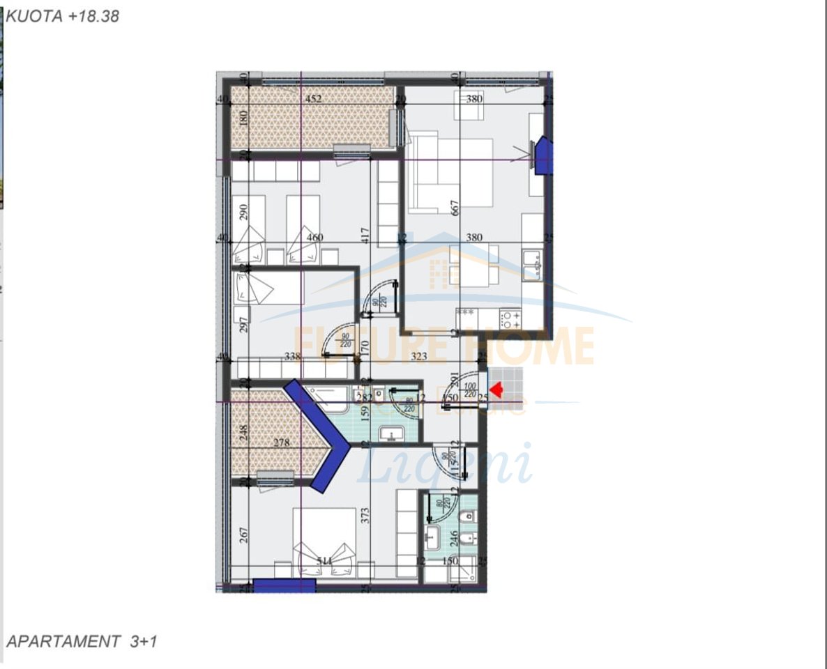 Shitet, Apartament 3+1+2, Colonnade Building, Rruga Dritan Hoxha, Tirane.