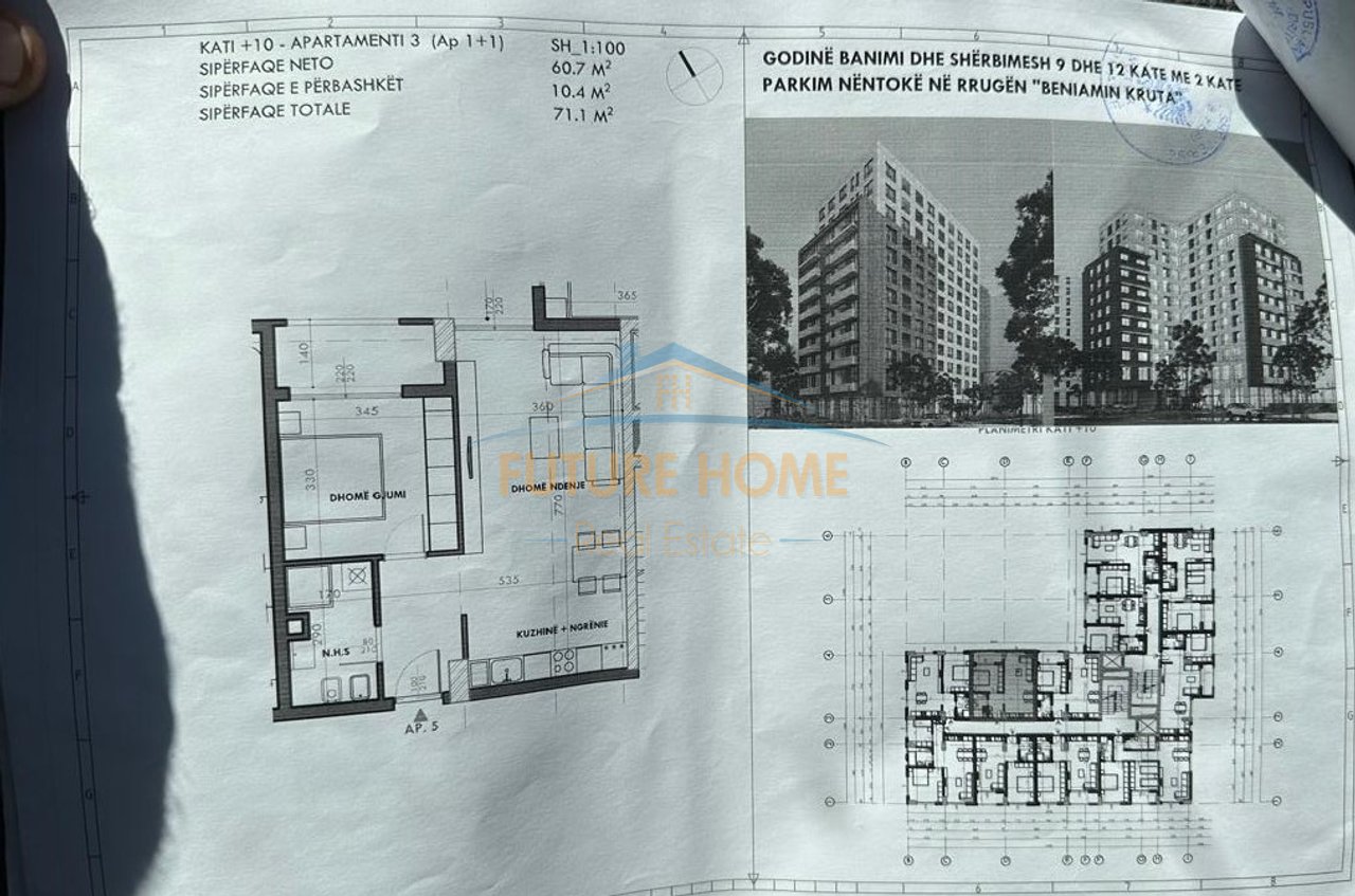 Shitet,Apartament 1+1, Fusha Aviacionit, Rruga Beiamin Kruta