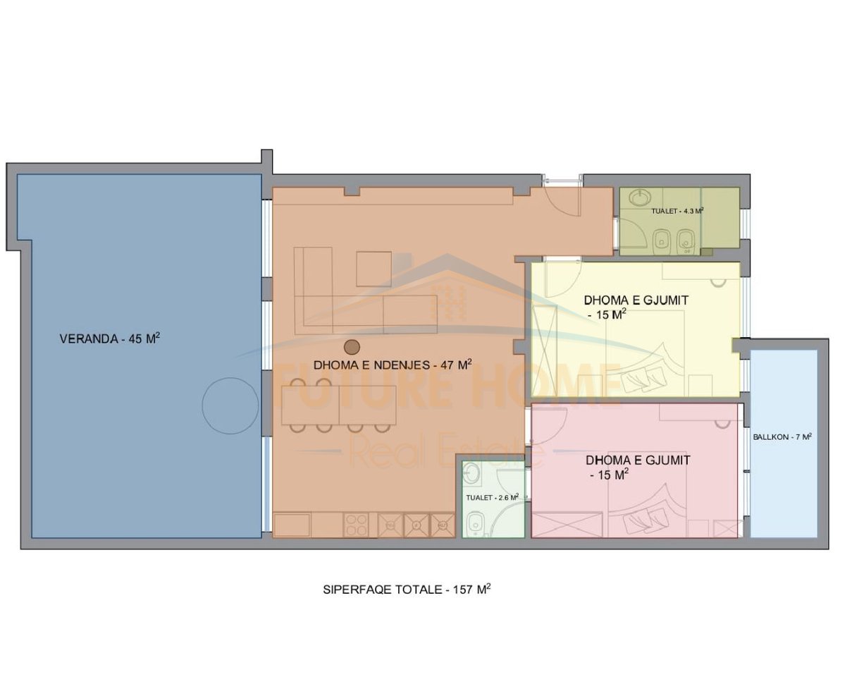 Shitet, Apartament 2+1+2+Post Parkimi, Durres