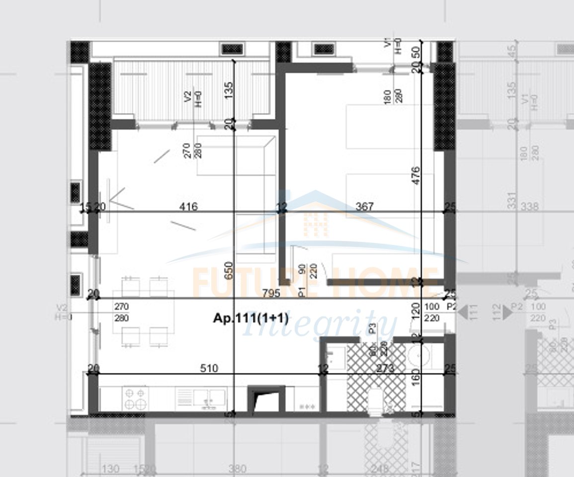 Shitet, Apartament 1+1, Filigree Tower, Tiranë.
