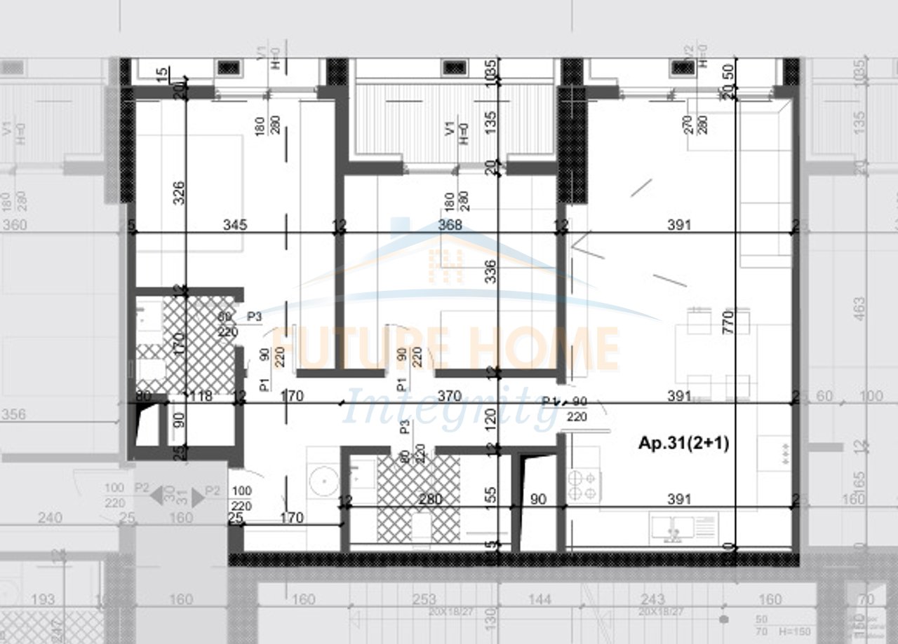 Shitet, Apartament 2+1+2, Filigree Tower, Tiranë.