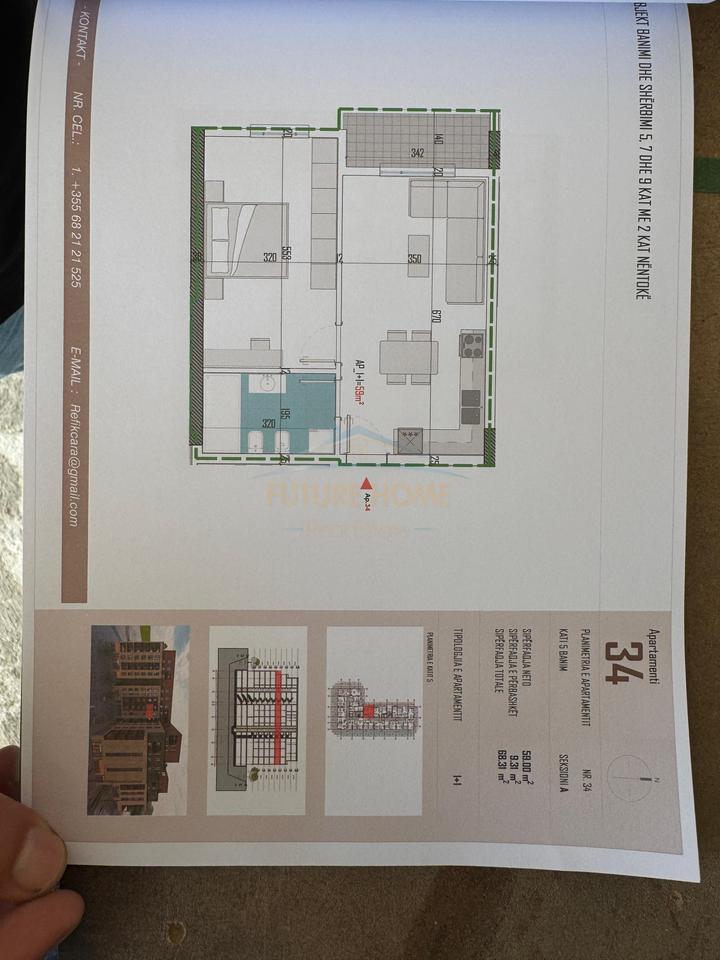 Shitet, Apartament 1+1, Kamëz, Tiranë.