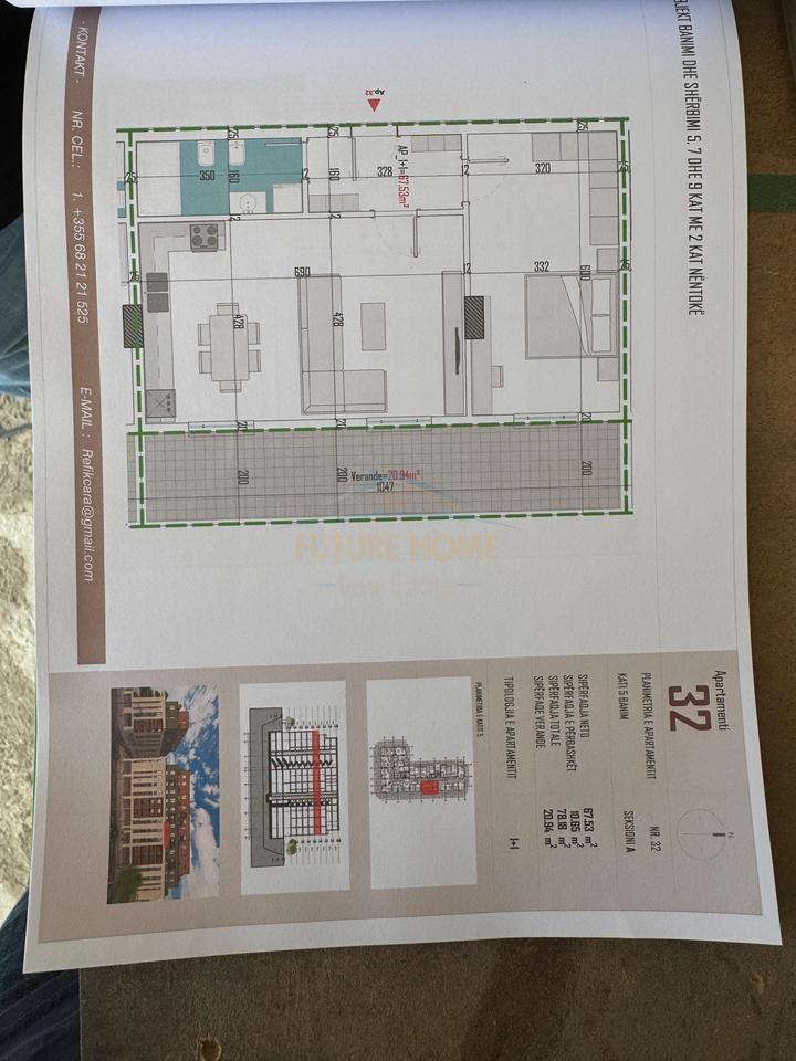 Shitet, Apartament 1+1, Kamëz, Tiranë.