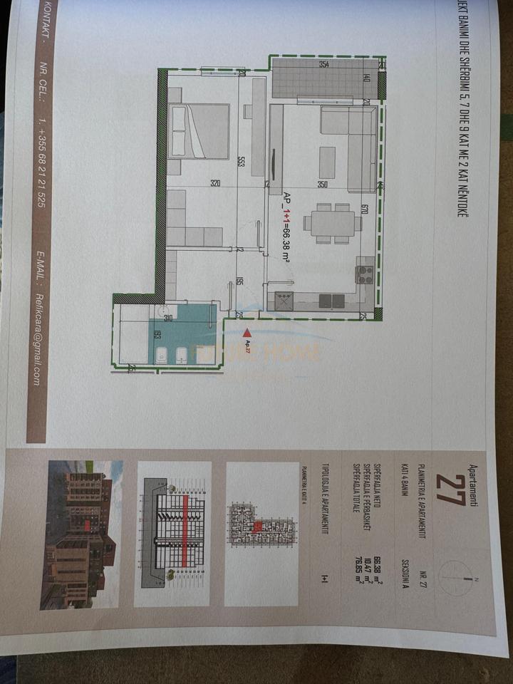 Shitet, Apartament 1+1, Kamëz, Tiranë.