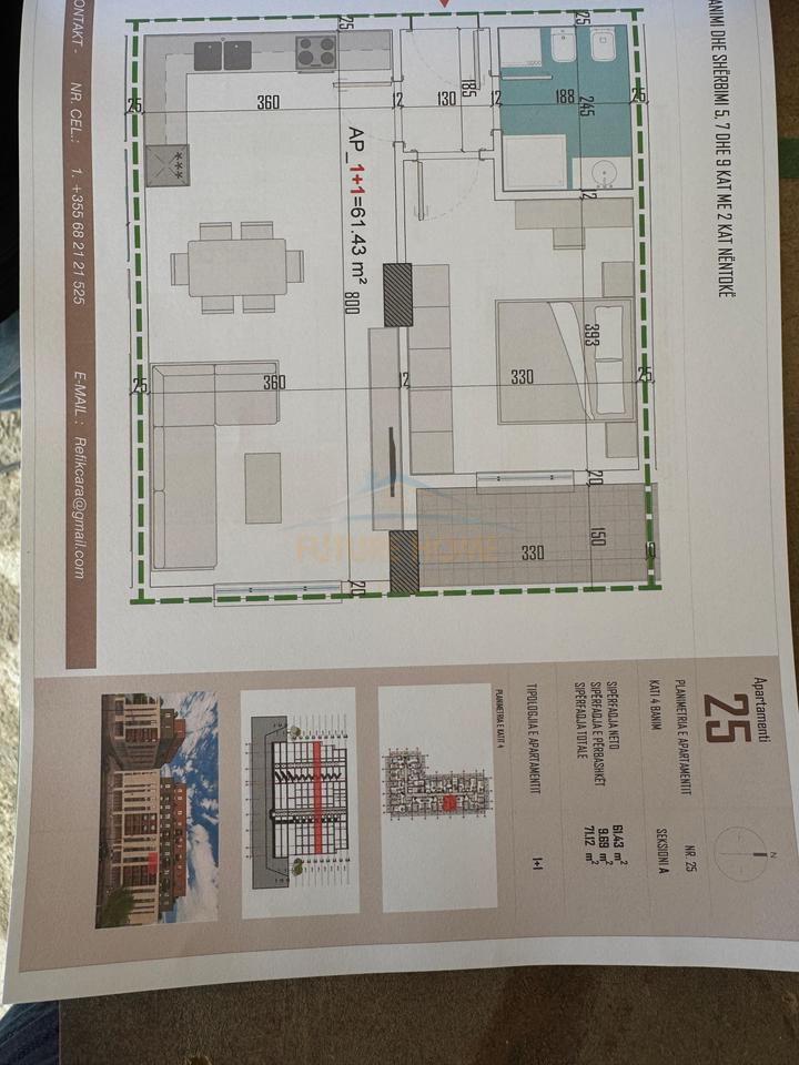 Shitet, Apartament 1+1, Kamëz, Tiranë.