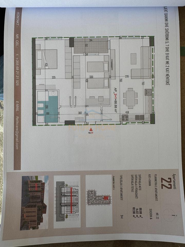 For sale, 2+1 Apartment, Kamëz, Tirana.