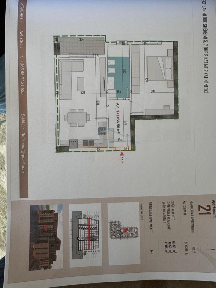 For sale, Apartment 1+1, Kamëz, Tirana.