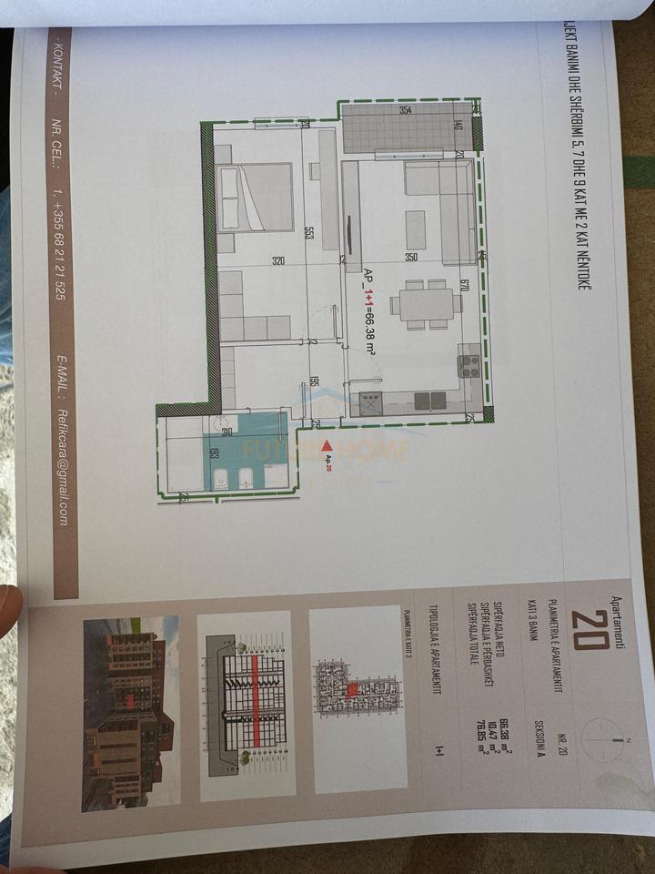 For sale, Apartment 1+1, Kamëz, Tirana.