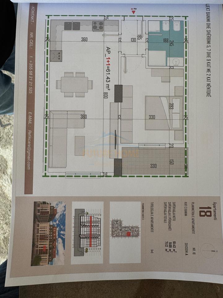 For sale, 1+1 Apartment, Kamëz, Tirana.