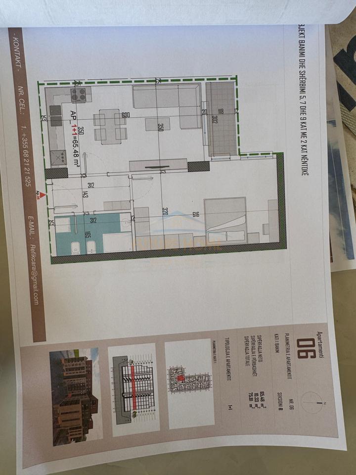 For sale, 1+1 Apartment, Kamëz, Tirana.