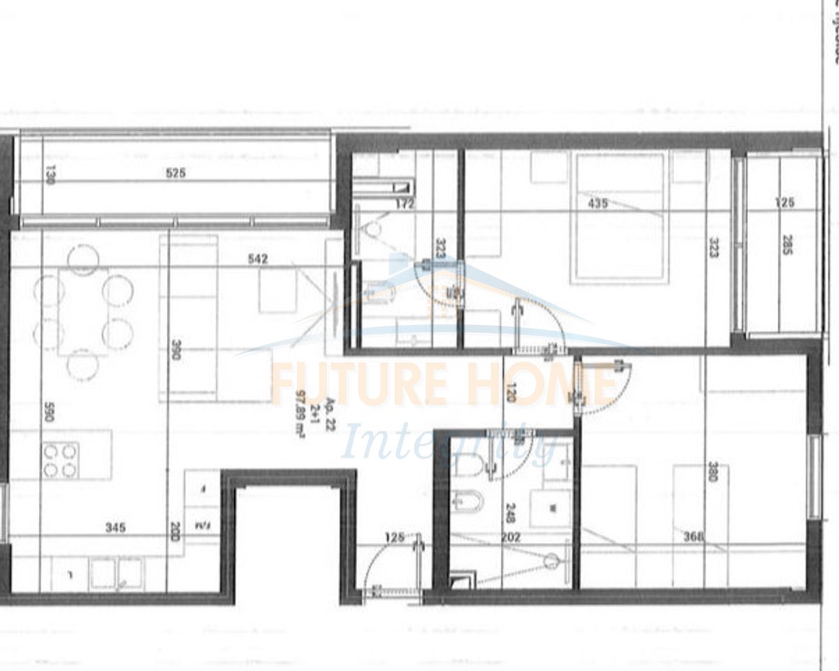 Shitet, Apartament 2+1+2, Residenca Park Houses, Tiranë.
