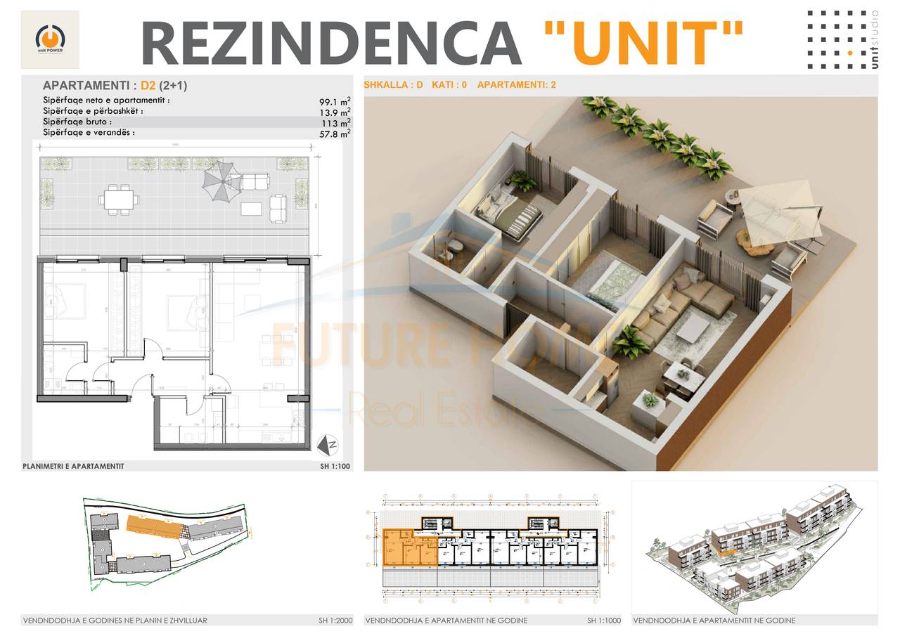 Shitet, Apartament 2+1+2, UNIT RESIDENCE, TEG