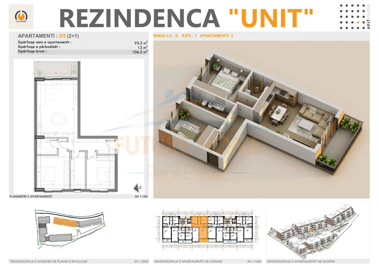 Shitet, Apartament 2+1+2, UNIT RESIDENCE, TEG