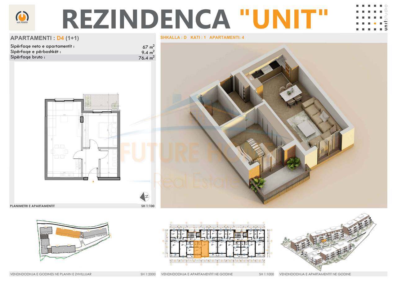 Shitet, Apartament 1+1, UNIT RESIDENCE, TEG