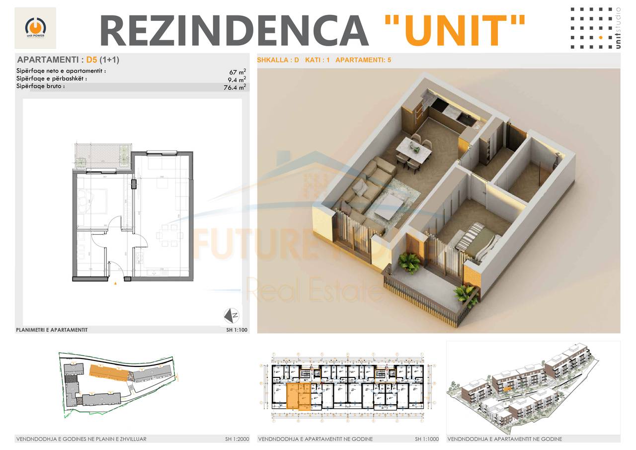 Shitet, Apartament 1+1, UNIT RESIDENCE, TEG